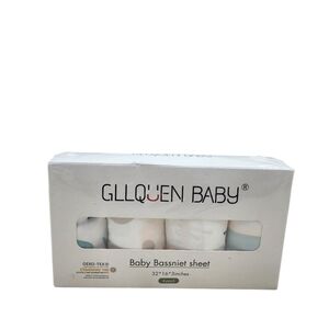 GLLQUEN BABY 4 Pieces Mattress Protector Fitted Bassinet Sheet